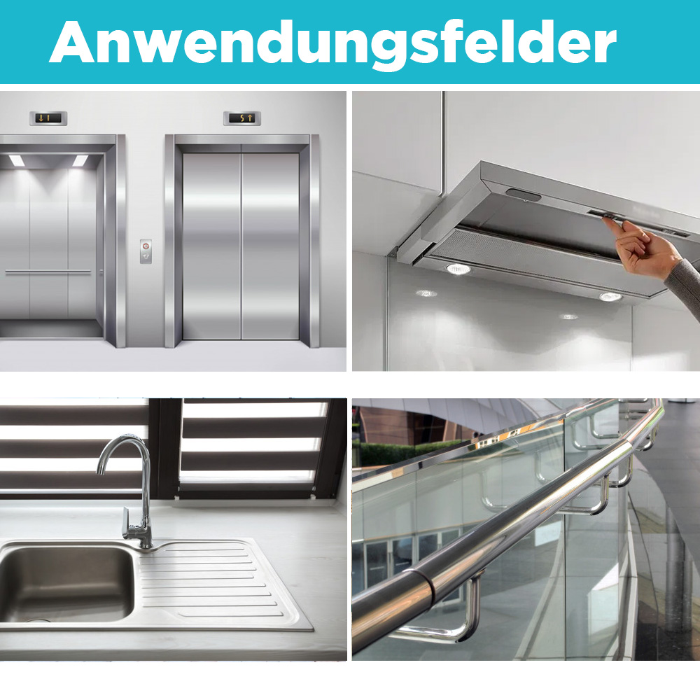 CleaningBox 4-in-1 Reinigungstcher Edelstahl & Fahrstuhl